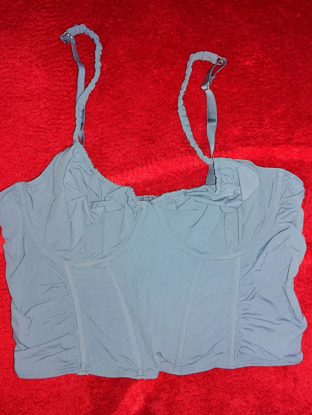 Gilly Hicks Light Blue Cropped Bustier Camisole Sz L